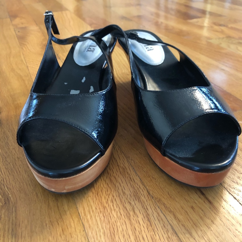 90s Platform Peep Toe Sling Back Sandals